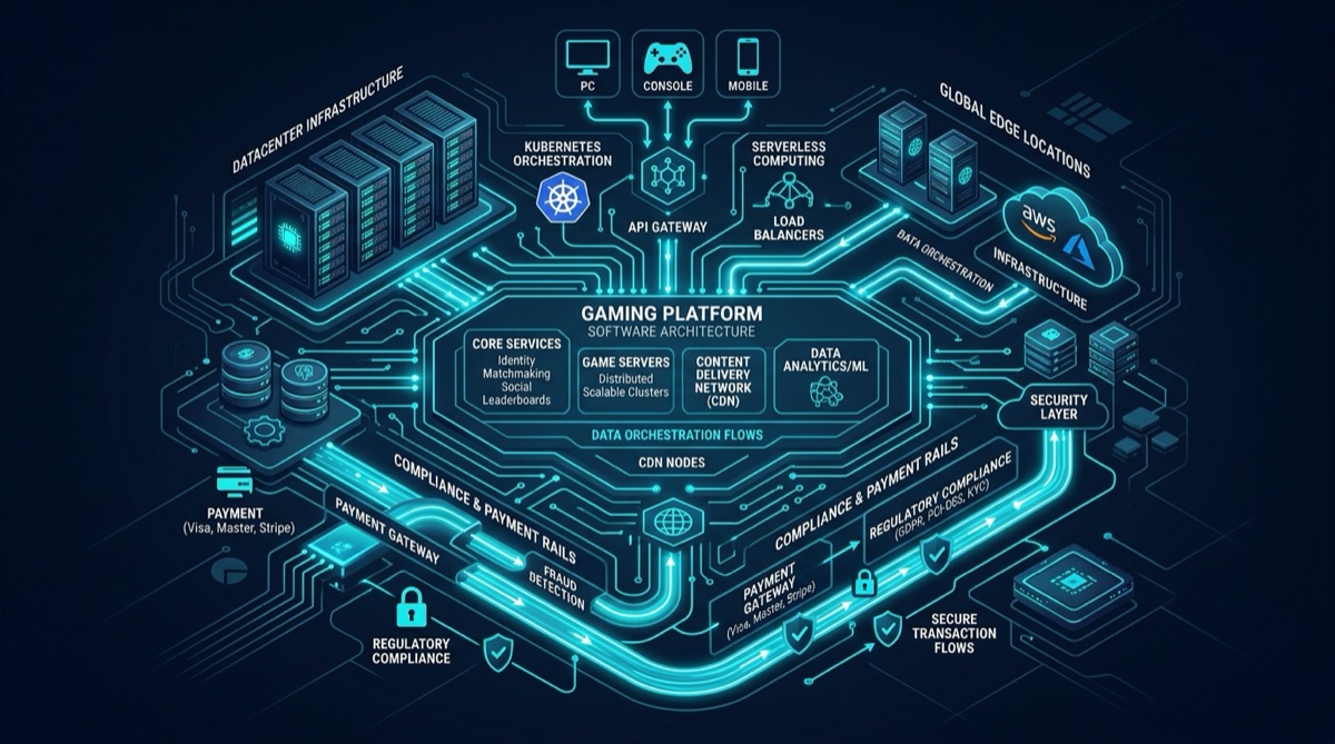 Gaming Platform Software Architecture and Enterprise Server Infrastructure